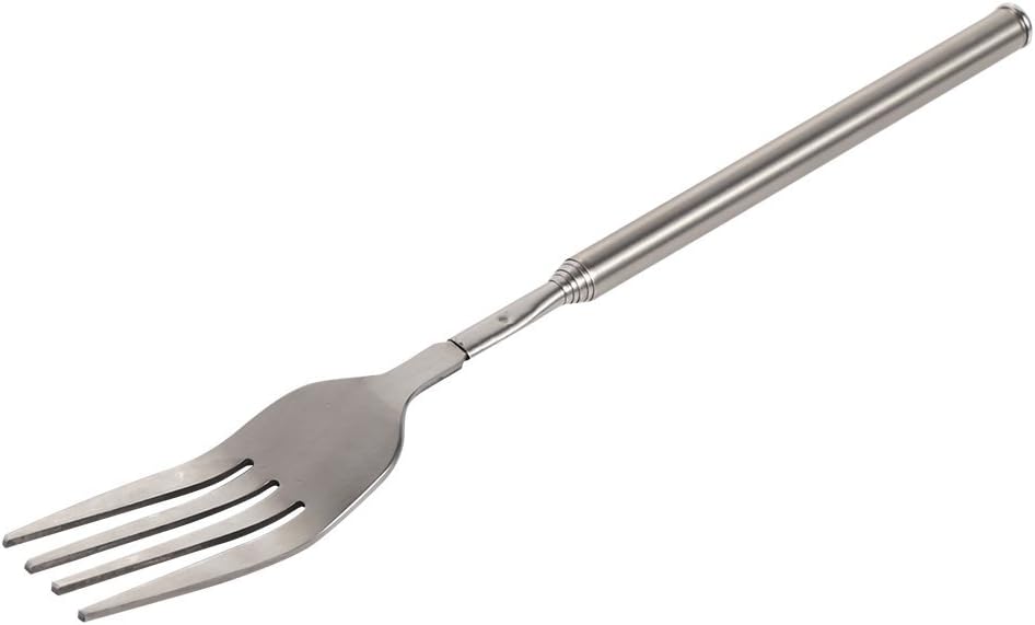 Adjustable Telescopic Fork Extendable Fork Long Fork Toasting Fork Extending Fork Extra Long Fork Extended Fork Stainless Steel, for Eating, Barbecue, Dinner, Dessert, Sausage, Vegetable(8.7~25.4In)…