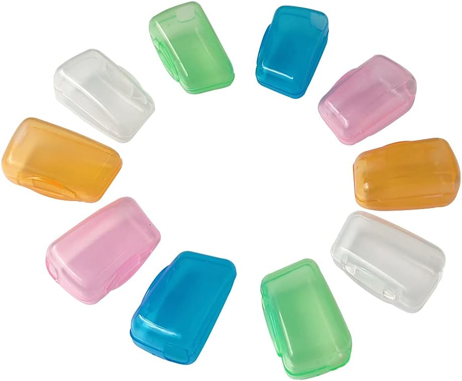 10 Pieces Portable Toothbrush Containers Travel Toothbrush Cap Cover Tooth Brush CapsConvenient for Travel, Home, Office and Hotel Use