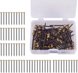 60Pcs Picture Hanging Nails 30 Lbs Brass Head Nails for Hanging, Picture Hanger Pins, Heavy Duty Nail Hook with Storage Box for Photo Frame, Wood Wall Hanging