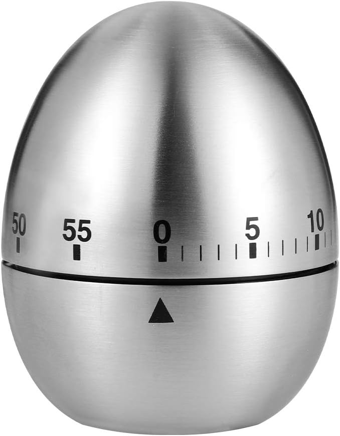 Egg Timer, Classic Egg Shaped Cooking and Baking Countdown Alarm, Manual Mechanical Timer with Loud Alarm for Kids Elderly, Home Use Kitchen Cooking Timer 0-60 Minutes, no Batteries Required