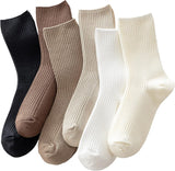 Womens Cute Crew Socks Casual Athletic Aesthetic Socks Neutral Cotton Socks for Women Granola Girls Clothes