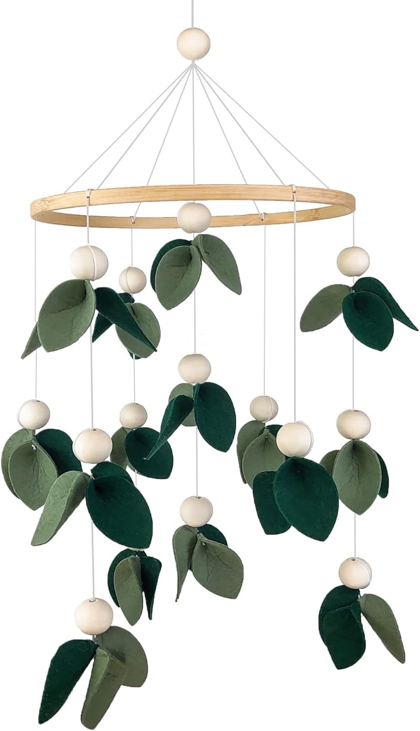 Cute Baby Mobile for Crib - Gender Neutral Mobile for Nursery Decor - Felt Cloth Leaves Mobile Boho Nursery Decor - Crib Mobile for Girls, Boys - Mobile for Bassinet
