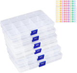 6-Pack Plastic Organizer Box, Clear Storage Containers with Adjustable Dividers, Tackle Box, Craft Storage Organizer, Bead Organizer Box for Jewelry, Small Parts, and Tools