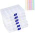 6-Pack Plastic Organizer Box, Clear Storage Containers with Adjustable Dividers, Tackle Box, Craft Storage Organizer, Bead Organizer Box for Jewelry, Small Parts, and Tools
