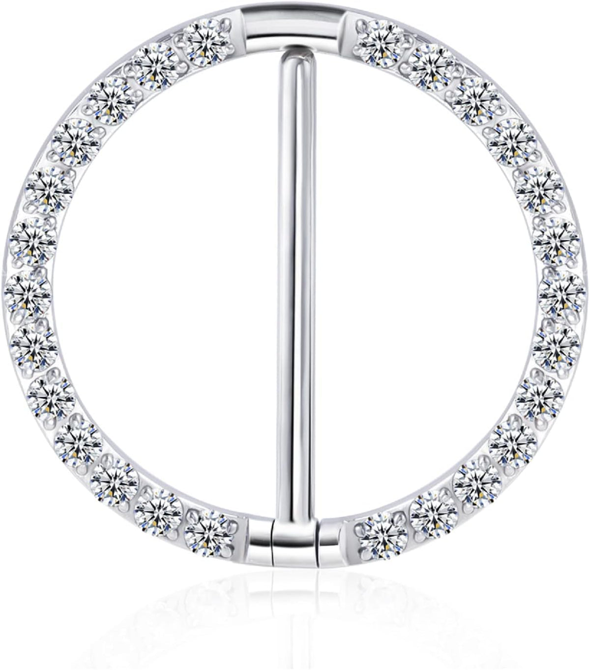 16G Nipple Rings, 2Pcs G23 14mm Solid Titanium Nipple Piercing Jewelry with Clear Shiny Cubic Zircon for Women, 14mm, Titanium, cubic zirconia