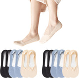6 Pack No Show Socks Women Thin Socks Low Cut Liner Socks Non Slip Invisible for Flats Boat