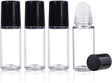 4PCS Essential Oil rolling Bottle, 30ml Portable Transparent Empty Glass Essential Oil Rolling Bottle,Refillable Cosmetic Perfume Rolling Bottle,For Fragrance Essential Oil