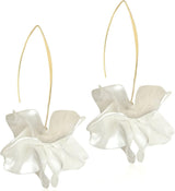 Boho Rose Petal Dangle Resin Earrings - Long Drop Acrylic Tiered Flower Earrings - Statement Exaggerated Floral Tassel Earrings for Women and Girls