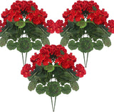 6Pcs Artificial Geraniums 14 Inch Lifelike Artificial Flowers with Adjustable Branches Long Lasting Vibrant Silk Geranium for Indoor Outdoor Red Faux Flower