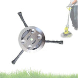 Universal Wire Weed Eater Head,Steel Wire Wheel Grass Trimmer,Steel Wire Weed Eater Head,Rotary Cutter Trimmer Head for String Trimmers, Gardening Lawnmower, Moss & Rust Removal (3 Knives)