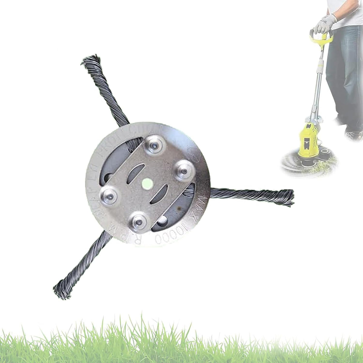 Universal Wire Weed Eater Head,Steel Wire Wheel Grass Trimmer,Steel Wire Weed Eater Head,Rotary Cutter Trimmer Head for String Trimmers, Gardening Lawnmower, Moss & Rust Removal (3 Knives)