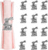 12pcs Easter Napkin Rings Easter Decorations Set Silver Bunny Decor Metal Rabbit Napkin Rings Holder Easter Table Indoor Dinner Spring Party Home Decor
