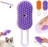 Puffease Spritz Defur Comb for Cats Dogs, Steam Pet Brush with Spray Function, Spray Defur Comb for Pet Bathing, Shedding & Grooming (Purple)