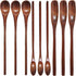 Wooden Spoons Long Handle Wooden Coffee Spoons Tea Spoon Wooden Mixing Honey Spoon Handmade Wood Stirring Spoon for Kitchen Cooking Utensils(9PCS)