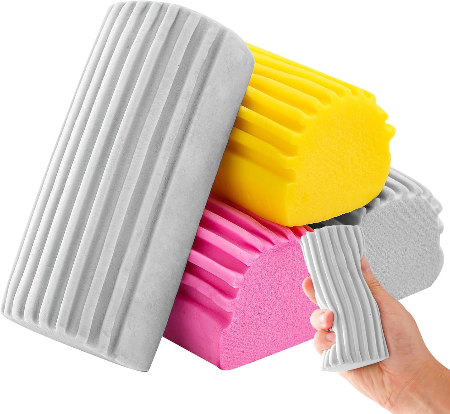 4-Pack Clean Sponge Brush, Cleaning Products,  Damp Magic Duster for Car Window Cleaning, Blinds, Glass, Baseboards, Vents, Railings, Mirrors, Window Track Grooves(Mult)