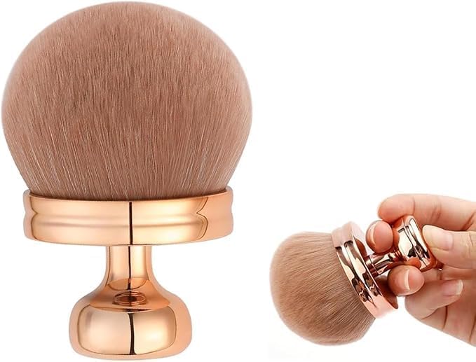 Extra Large Rose Gold Self Tanning Blend Brush,3 Inch Kabuki Brush for Self Tanner and Back Applicator,Soft synthetic hair, for Foundation, self-tanners, Powder, Face and Body (Rose Gold)