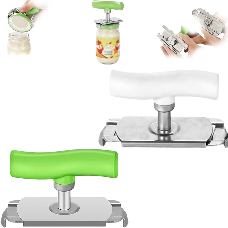 Effortless Arthritis Jar Opener, Easy Open Adjustable Grip Jar Opener, Jar Opener for Weak Hands, 2024 New Jar Opener Bottle Opener, for Seniors Easy Open Lid Opener (Green+White)