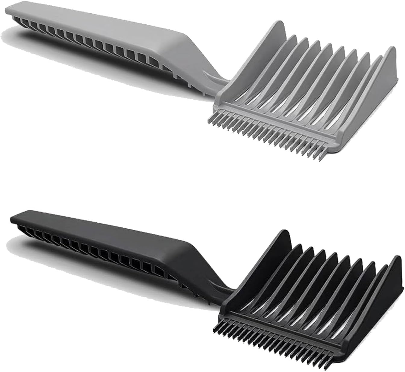 2pcs Blend Friend Curved Positioning Fade Comb, Professional Heat Resistant Cutting Comb for Men Salon Hairdresser Clipper Cuts Tools (Black and Grey)