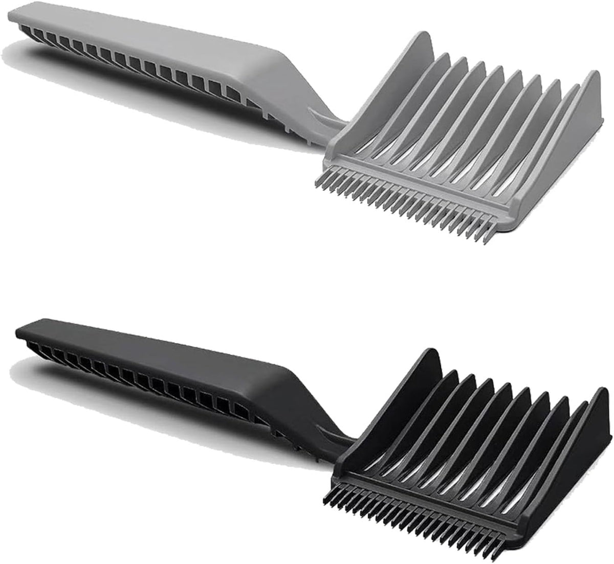 2pcs Blend Friend Curved Positioning Fade Comb, Professional Heat Resistant Cutting Comb for Men Salon Hairdresser Clipper Cuts Tools (Black and Grey)