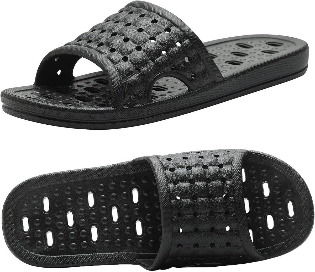 Quick Drying Shower Slippers non-slip Bathroom Slippers Drain Holes Shower Shoes for Women and Men Dorm pool gym
