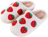 Women Slippers Cute Pattern Strawberry Slippers Warm Soft Bedroom Shoes Fuzzy Closed Toe Sandals Non Slip House Bedroom Slippers