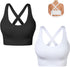 Sports Bra for Women Unpadded Medium Support Criss Cross Back Strappy Workout Bra High Impact Gym Activewear Top
