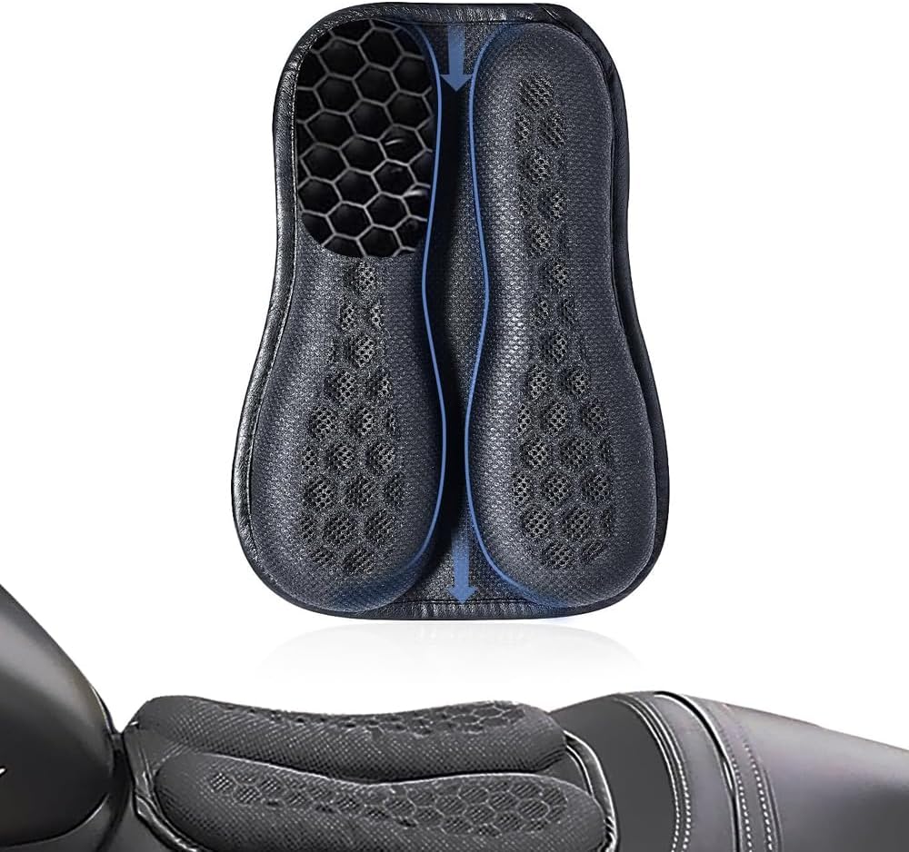 Motorcycle Seat Cushion,Pressure Relief Motorcycle Seat Pad,High Elasticity Gel 3D Honeycomb Structure for Motorbike Long Rides