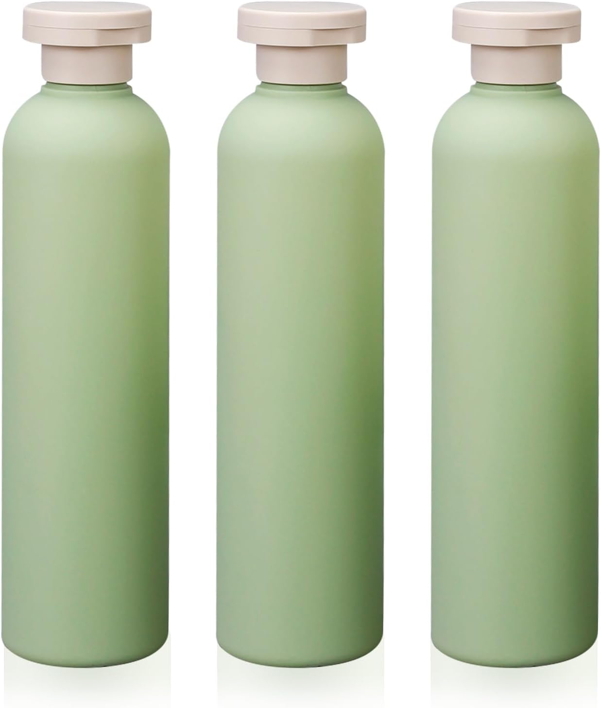 3Pcs 8.8oz Flip Top Squeeze Bottles,Reusable and Refillable Leak Proof Travel Bottles,For Lotions,Facial Creams,Shampoos,Hair Conditioner (Green)