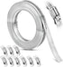 Hose Clamp, DIY 20 FT Metal Strapping with Holes + 9 Fasteners, Hose Clamps Stainless Steel, Large Adjustable Worm Gear Hose Clamps Pipe Clamps Band Clamp for Pipe Automotive Mechanical Applications