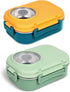 Stainless Steel Bento Lunch Box for Kids and Adults (Yellow and Green)