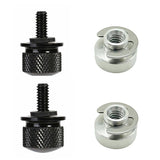 4 PCS Stainless Knurled Fender Rear Seat Bolts Screw and Nut Kit Quick Mount Compatible with 1986-2023 Harley Touring Soft (Black-Black)