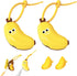 2PCS Banana Toothbrush Case, Portable Toothbrush Holder with Silicone Toothpaste Dispenser, Compact Hanging Travel Organizer for Home Camping Outdoor (Yellow)
