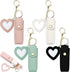 4 PACK PU Leather Potable Chapstick Holder Key Chain Bulk with Mirror, Lipstick Keychain, Lip Balm Organizer Holder Lipstick Travel Makeup Storage Case for Women Girls (Style 1)
