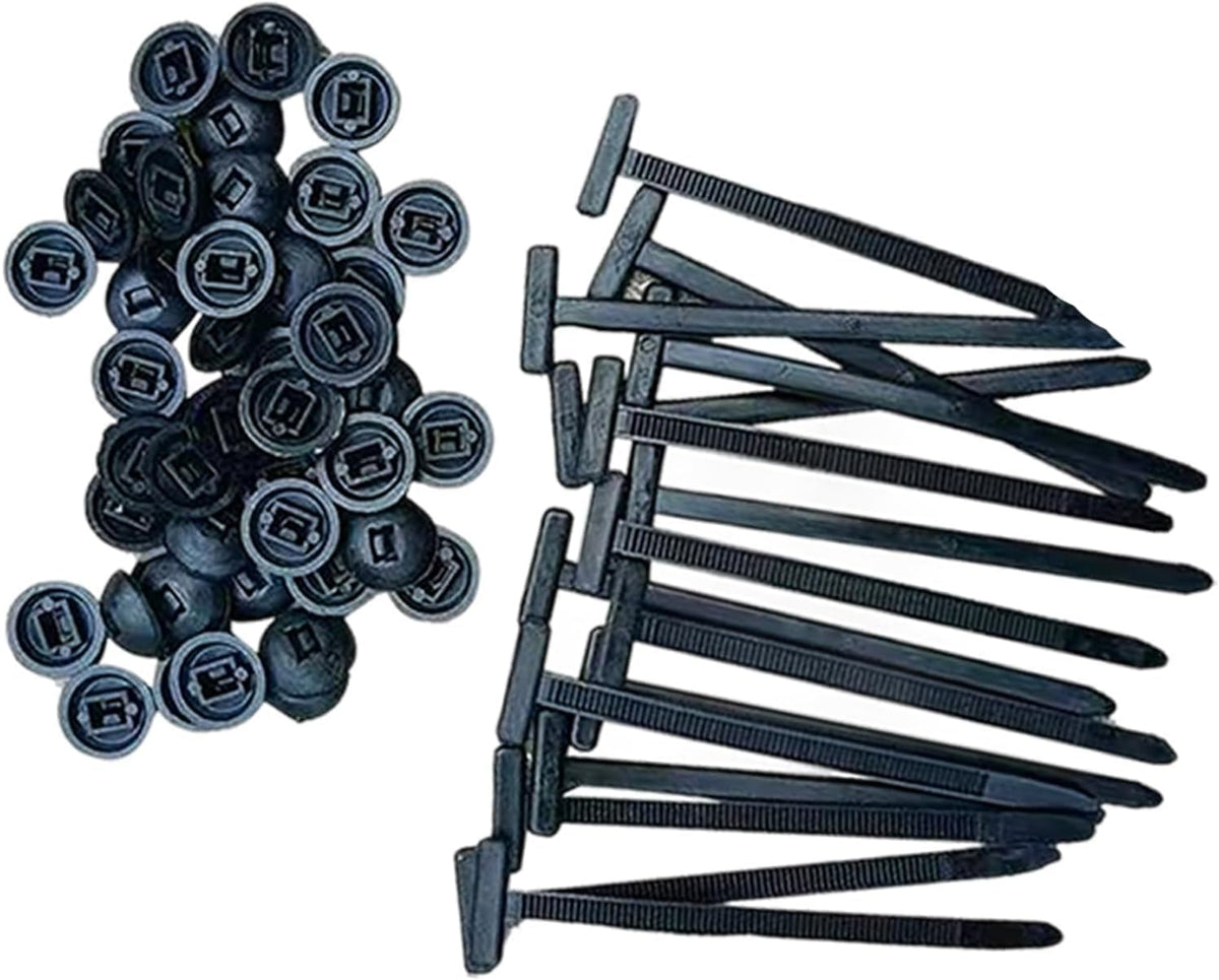 100PCS Nylon Universal Cable Tie Buckle – Heavy Duty Self-Locking Zip Ties Holder with Pin & Button Design, Plastic Cable Ties Tool Fasteners Car Body, UV Resistant Zipties