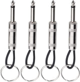 4-Piece Guitar Amplifier Keychain Set - 6.35mm Audio Plug Keyring - Music Gift for Recording Studio, Rehearsal Space, Guitar Lover Decoration