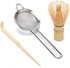 Matcha Whisk Set,Bamboo Matcha Whisk Set,Bamboo Matcha Whisk (Chasen),Traditional Scoop (Chashaku),Stainless Steel Sifter,Japanese Tea Tools for Ceremony