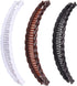 3Pcs Banana Clips Hair, Vintage Clincher Combs Banana Hair Clips Claws Hair Clips, Banana Clips Hair for Thick Hair (Black, White, Brown)