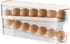 Egg Storage for Fridge, Space-Saving Rolling Eggs Dispenser for Refrigerator Storage, Made of Sturdy, Clear PTE Material, Holds 12 Large Eggs