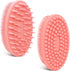 Soft Silicone Body Scrubber 2PCS, Dual-Side Silicone Loofah for Shower, Gentle Loofa Alternative, Replaceable Brush Head to be Used alone or with Long Handle (Pinkx2)