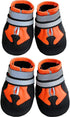 Dog Shoes, Waterproof Anti-Slip Dog Boots Snow Shoes with Two Reflective Straps, 4 Pcs Pet Paw Protectors Rain Boots for Small Dogs, Orange (S)