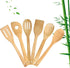 6 Piece Wooden Cooking Utensils, Natural Bamboo Nonstick Kitchen Spoons Spatula Sets for Cooking