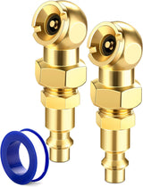 2-Pack Ball Foot Air Chuck Set, 1/4" FNPT Closed Flow Tire Chuck Inflator Nozzle w/Air Chuck Quick Connect, Tire Air Nozzle for Tire Inflator Gauge, Tire Hose Tool, Air Compressor Attachments