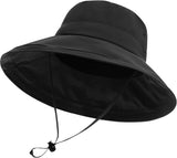 Sun Hats for Women, Wide Brim Waterproof Bucket Hat, Summer Beach Packable Ponytail Hat,UPF 50+ UV Protection