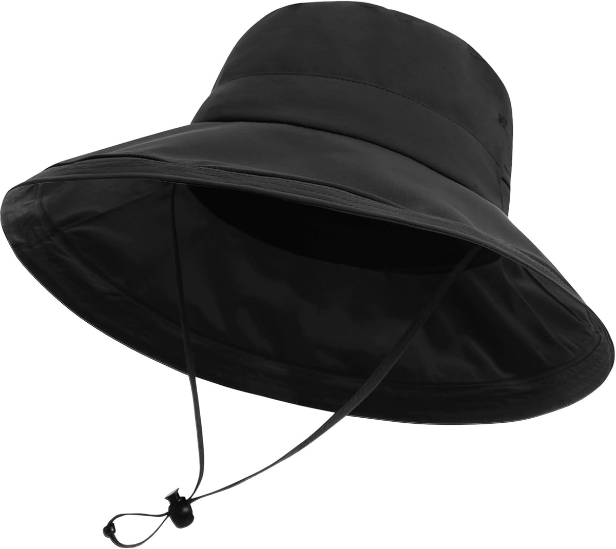 Sun Hats for Women, Wide Brim Waterproof Bucket Hat, Summer Beach Packable Ponytail Hat,UPF 50+ UV Protection