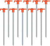 10 Pcs Tent Pegs Heavy Duty Metal Tent Stakes Heavy Duty 7.87inch Ground Pegs for Awnings for Hard Ground, Camping