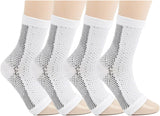 Soothrelieve Compression Socks, Anti Fatigue Compression Foot Sleeves for Men & Women, Ankle Brace Compression Sleeve, for Pain Relief and Plantar Fasciitis (S/M,White 4 Pairs)