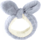 Skin Care Headband, Face Washing band, Bunny Ears, Bath Shower, Girls Elastic Makeup (C, M)
