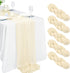 5 Packs 10Ft Ivory Cheesecloth Table Runner, 35" x 120" Rustic Gauze Boho Wedding Table Runner Decorations