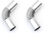 13cm Stainless Steel Bent Threaded Corrugated Exhaust Pipe Connector Durable Heat Resistant Rust Proof Design for Efficient Exhaust Systems Ideal for Automotive (2pcs)