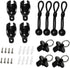 Replacement Shade Parts Bungee End Cap Kit for Exterior Cordless Roller Shades Outdoor Blinds（ 2 Sets） (Black)